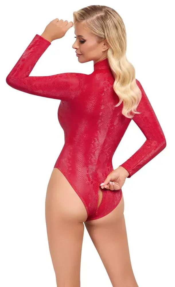 Боди Cottelli Collection XL змеиный принт, 3‑сторонняя молния Photo 5