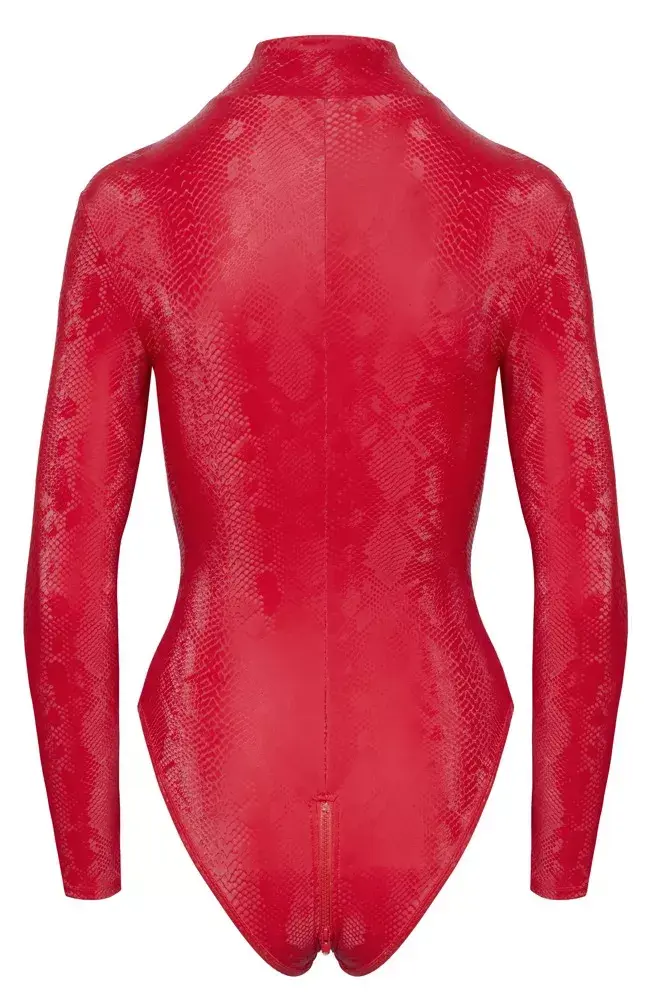 Боди Cottelli Collection XL змеиный принт, 3‑сторонняя молния Photo 10
