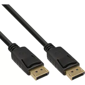 DisplayPort kabelis InLine 17155P 0.5m Zelta pārklājums Melns