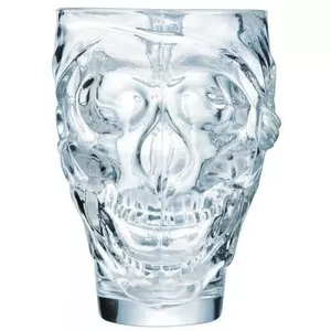 Glass Skull Mug Arcoroc FR01N6644, 900 ml capacity, clear glass novelty drinking mug