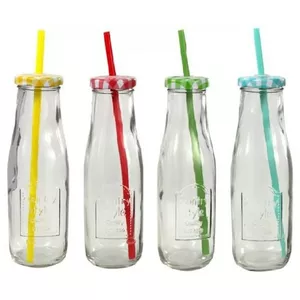 Reusable glass bottle with straw MPL Consulting PL4123468288 — 250 ml capacity