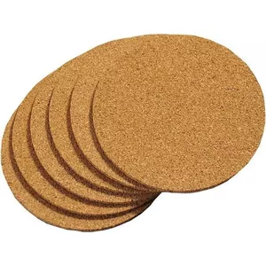 Coaster set KESPER DE7662747 — 6 pieces cork coasters, Ø 10 cm