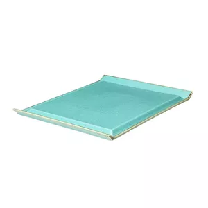 Porland ceramic steak plate SEASONS TURQUOISE 32 cm — dinner plate for serving steaks and mains