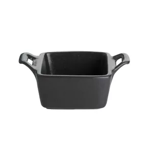 Porland porcelain bowl TR1204ALM001624 10 cm black with handles, oven & microwave safe