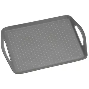 Serving tray KESPER DE7677207, plastic with non-slip points, 45×32×4.5 cm, grey