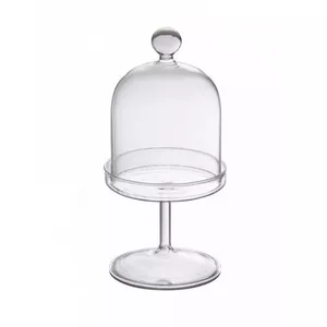 Glass storage jar WMF DE195300540239, round transparent container with lid, 21 cm