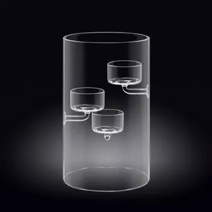 Svečtura Wilmax GB75WL-888906A 3 tējas svecēm, borosilikāta termo stikls, H 20 cm