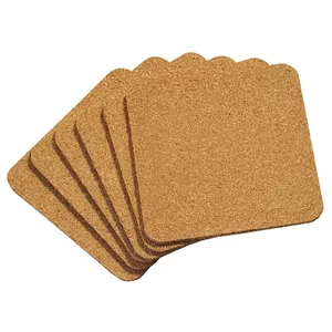 Cork Coasters Set 6 pcs KESPER DE7662748 10×10 cm - cork drink coasters