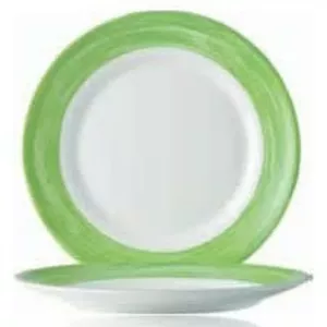 Dessert plate Luminarc Brush Green 19.5 cm, porcelain, round