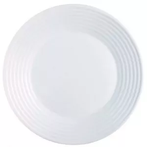Plate Luminarc Harena L3263 — tempered opal glass plate, microwave & dishwasher safe, resists thermal shock up to 275°F