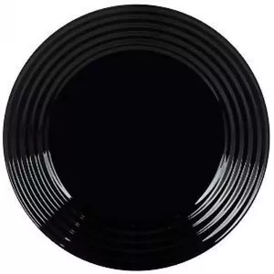 Dessert plate Luminarc Harena Black 19 cm tempered glass, stackable, dishwasher- and microwave-safe