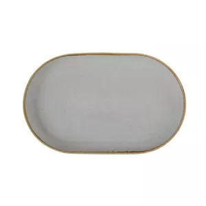 Oval Dinner Plate Porland SEASONS 20×32 cm Grey, porcelain, oven & microwave safe