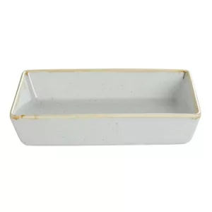 Taisnstūra šķīvis Porland TR1204ALM002051 pelēks 16×11 cm, porcelāns