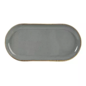 Oval plate Porland TR1204ALM002561 20×32 cm Dark Grey porcelain, oven- and microwave-safe, dishwasher-safe