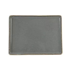 Rectangular Porcelain Plate Porland TR1204ALM002455 27×21 cm Dark Gray