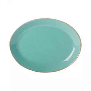 Ovālā šķīvis Porland SEASONS TURQUOISE 24 cm, keramikas trauki, piemērots krāsnij un mikroviļņu krāsnij
