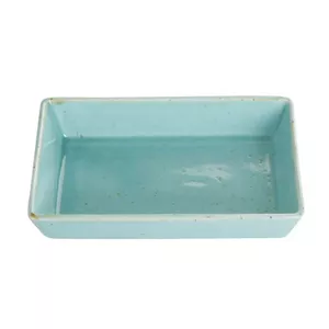 Rectangular porcelain plate Porland TR1204ALM002050 16×11 cm Turquoise