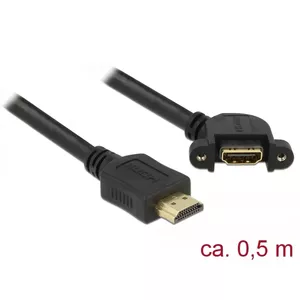 HDMI кабель DeLOCK 85467 0.5м Тип A Мужской к Женскому Черный