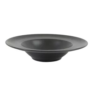Porland dinner plate 26 cm — ceramic porcelain table plate, black, oven & microwave safe