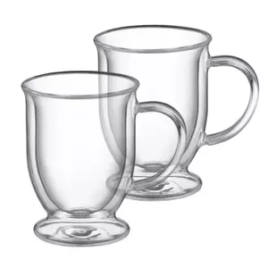 Divu sienu stikla krūžu komplekts Ambition 2 gab., 370 ml katra, borsilikāta stikls, D9cm H9cm