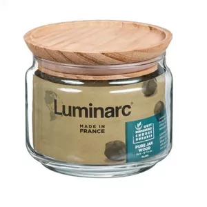 Банка для хранения Luminarc Pure Burka с деревянной крышкой 0,5 л