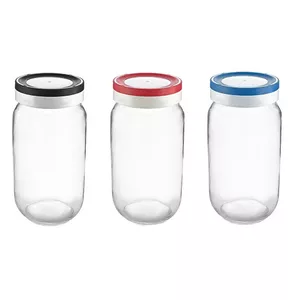 Stikla uzglabāšanas trauks Anitex PT078155263, 1 l, skrūvējams vāks, dažādas krāsas