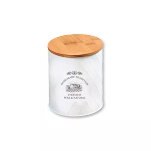 Контейнер для хранения KESPER D11cm H13.5cm белый, дерево и металл