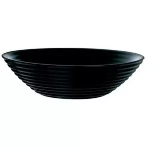 Glass salad bowl Luminarc HARENA BLACK 27 cm – tempered, microwave- and dishwasher-safe