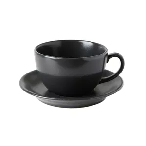 Cappuccino cup Porland TR1204ALM001519 320 ml, porcelain, black, machine washable, microwave and oven safe