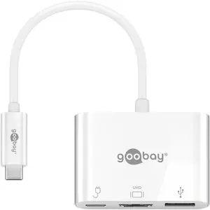 USB-C Мультипортовый адаптер Goobay HDMI PD Белый