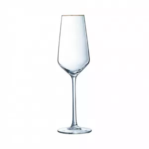 Champagne glass set Eclat ULTIME GOLD 21 cl – 4 pieces, lead-free Cristallin, dishwasher-safe decorations