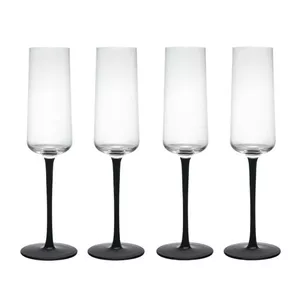 Champagne glasses MIKASA Palermo set of 4, 250 ml, black stem