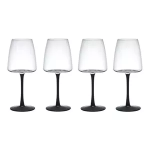 Wine glasses set of 4 MIKASA PALERMO 400 ml with black base