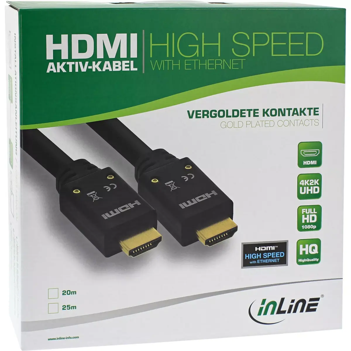 HDMI aktīvais kabelis InLine 25m Photo 3