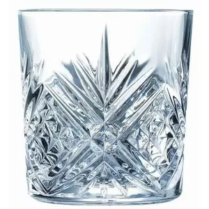 Whiskey glass Arcoroc 76432 transparent 300 ml – crystal-cut vintage design, dishwasher-safe