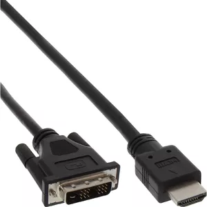 InLine HDMI-DVI kabelis HDMI male / DVI male 18+1 melns 0.3m