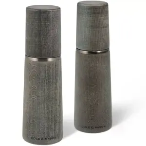 Sāls un piparu dzirnaviņu komplekts Cole & Mason H322022 pelēks koks, bērza, 185 mm, Precision+ mehānisms