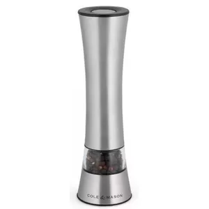 Electric mill Cole and Mason Burford 18 cm — silver acrylic and ABS plastic