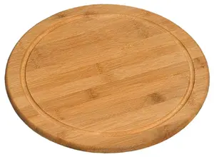 Griešanas dēlītis KESPER Plate D25cm bambuss FSC, apaļš 25 cm, sulas rievā