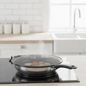 Protective Splash Guard METALTEX IT0120.64.29 — 29 cm black steel, non-stick coated, plastic handle