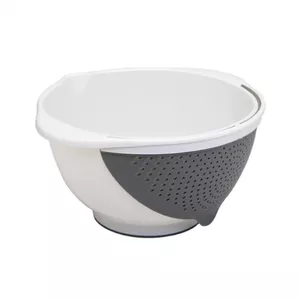 Stainless-steel bowl with strainer METALTEX IT0123.51.12, 28 cm, plastic handle