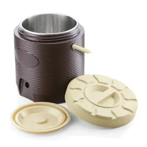 Food container WAS TERMOSS 12L with screw lid and handle, brown PU insulated, stainless inner flask