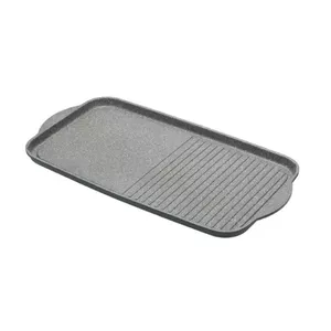 Baking tray Masterclass GB40MCMGRID 51 x 27.8 x 2 cm lightweight aluminium griddle tray, ridged and flat, stainless steel base