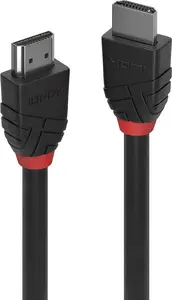 Lindy Black Line 3m High Speed HDMI Kabelis vīrietis pret vīrieti HDMI 2.0 4K 18Gbps zeltīti kontakti melns