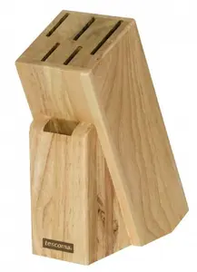 Wooden knife stand tescoma WOODY KOKA for 5 knives + scissors, countertop holder, 16×8×21 cm