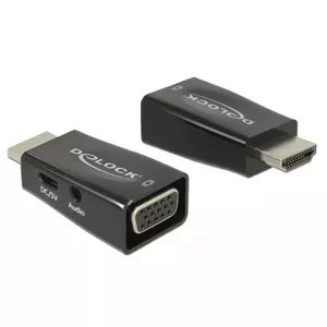 Переходник DeLOCK 65901 HDMI A на VGA и 3.5 мм аудио черный