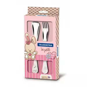 Cutlery set Tramontina Le Petit BR0166973/015 — 2-piece children's stainless steel, pink