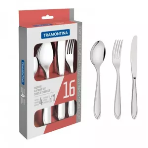 Cutlery set Tramontina LAGUNA 16-piece — stainless steel tableware for 4 persons, dishwasher-safe, polished finish