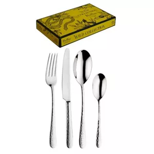 Cutlery set PINTINOX Leopard 24 pcs — 18/10 stainless steel, 2.6 mm, black finish, gift box