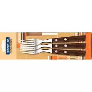 Dining forks Tramontina BR0122202/300 set of 3, stainless steel with natural wood handles
